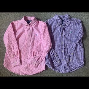2 Ralph Lauren long sleeved size 5 boys shirts